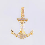 Dije Ancla cristo 5.15g / 3.7cm Dos Oros Amarillo Blanco 18K
