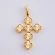 Dije Cruz trebol diamantado 4.15g / 4.1cm Oro Amarillo 18K