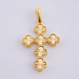 Dije Cruz trebol diamantado 4.15g / 4.1cm Oro Amarillo 18K