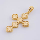 Dije Cruz trebol diamantado 4.15g / 4.1cm Oro Amarillo 18K