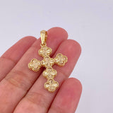 Dije Cruz trebol diamantado 4.15g / 4.1cm Oro Amarillo 18K