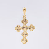 Dije Cruz trebol diamantado 4.15g / 4.1cm Oro Amarillo 18K