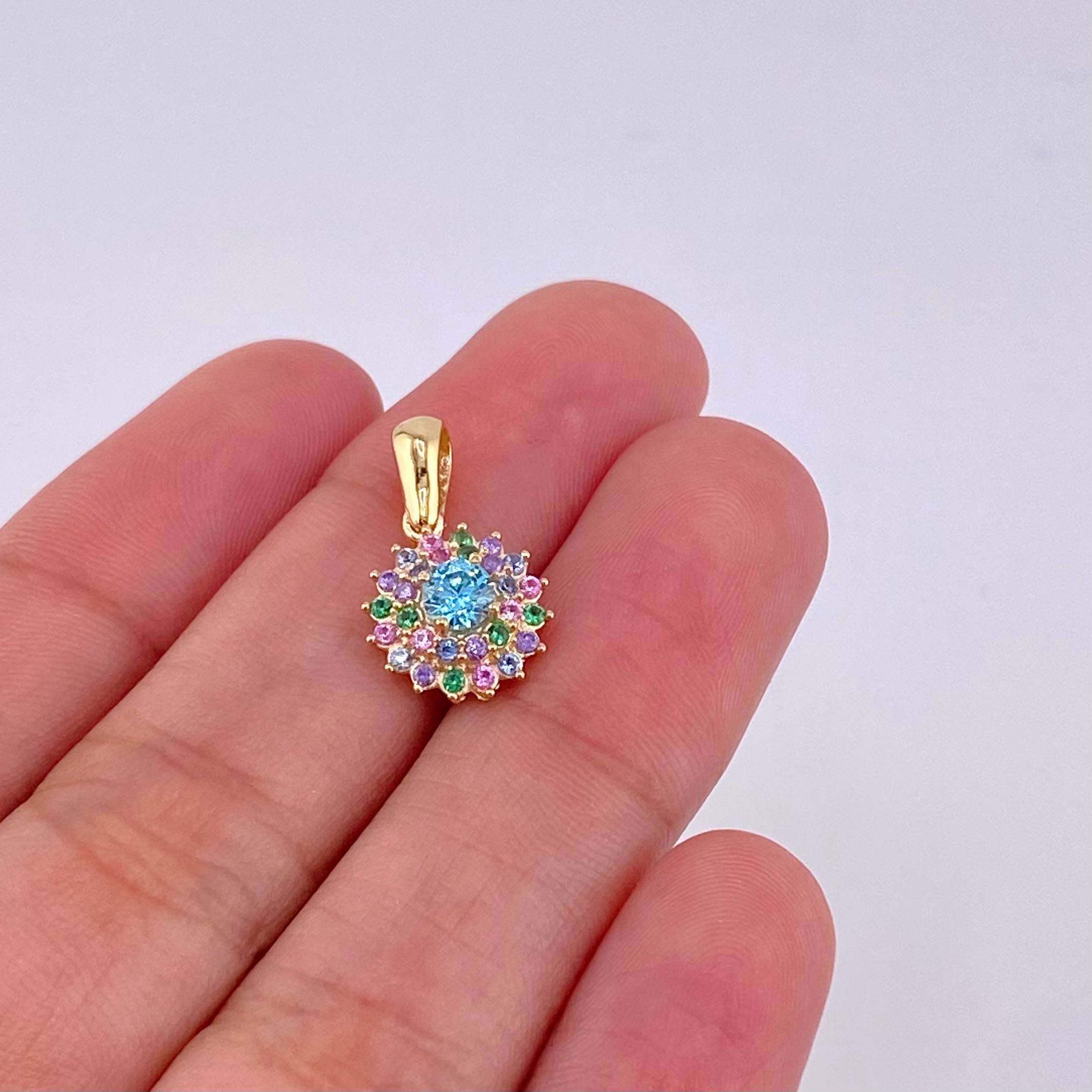 Dije Flor tupida 1.75g / 1.8cm Oro Amarillo 18K