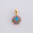 Dije Flor tupida multicolor 1.75g / 1.8cm Oro Amarillo 18K