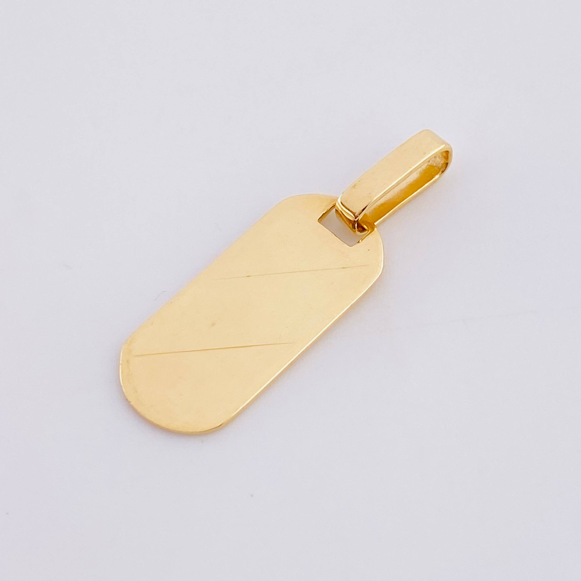 Dije Placa rectángulo redondeado 1.55g / 2.5cm Oro Amarillo 18K