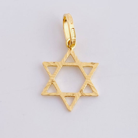 Dije Estrella de david diamantada 0.6g / 2cm Oro Amarillo 18K