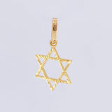 Dije Estrella de david diamantada 0.6g / 2cm Oro Amarillo 18K