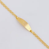 Pulso Bebé Aro Seguido Doble Placa Ovalada 1.3g / 13.5 cm - 14.5 cm / 2.2mm Oro Amarillo 18K