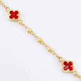 Pulso Trebol Espiga Diamantado 3.35gr / 18.5cm / 3mm Oro Amarillo Nac.Esp. 18K