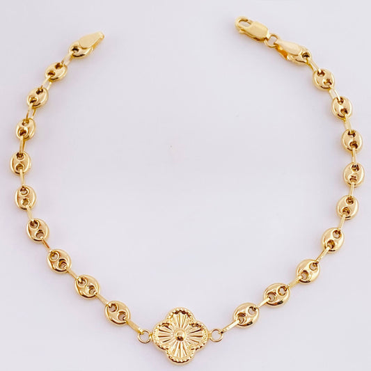 Pulso GC Trebol 3.4gr / 18cm / 4.1mm Oro Amarillo 18K