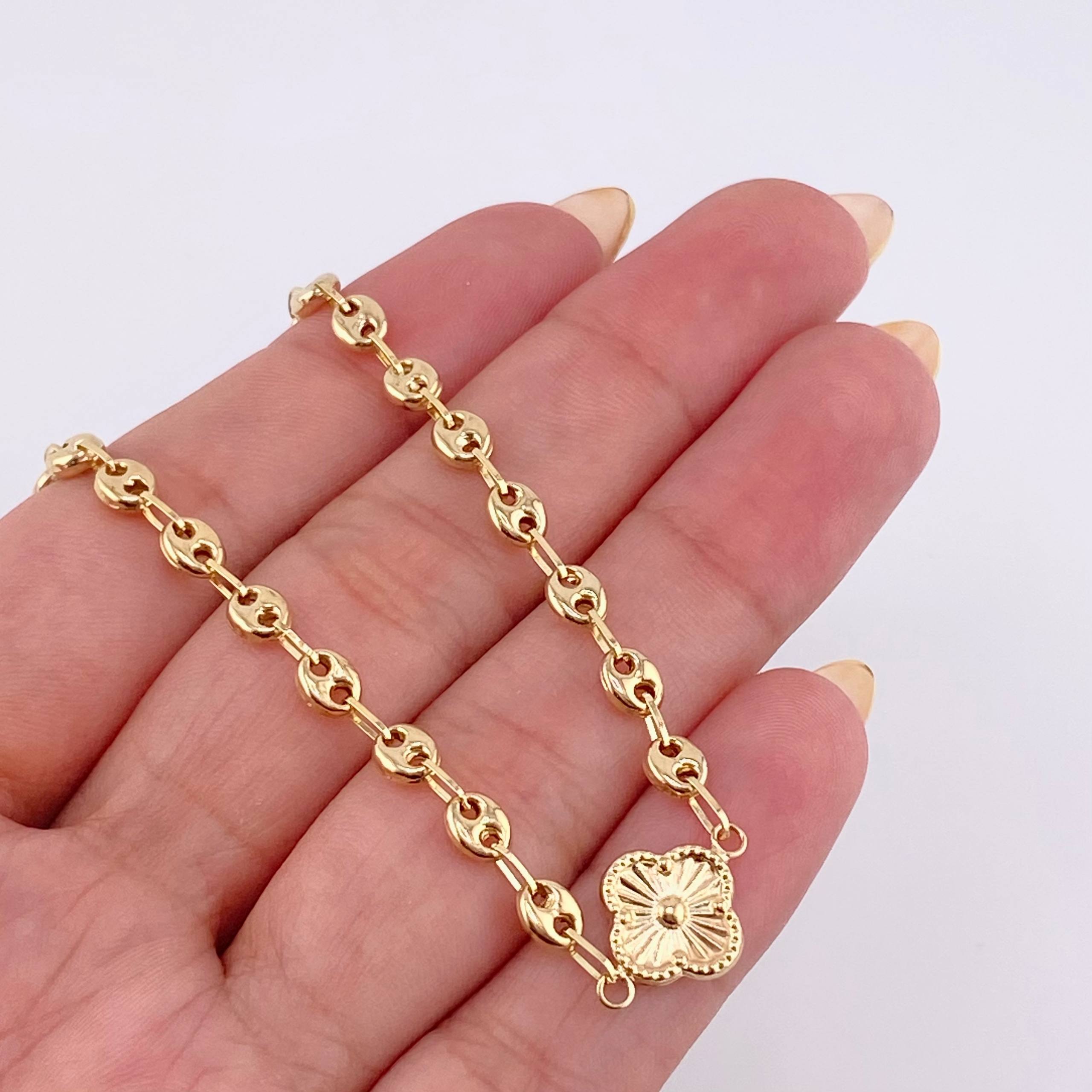 Pulso GC Trebol 3.4gr / 18cm / 4.1mm Oro Amarillo 18K