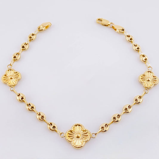 Pulso GC Trebol 4.25gr / 19cm / 4.2mm Oro Amarillo 18K