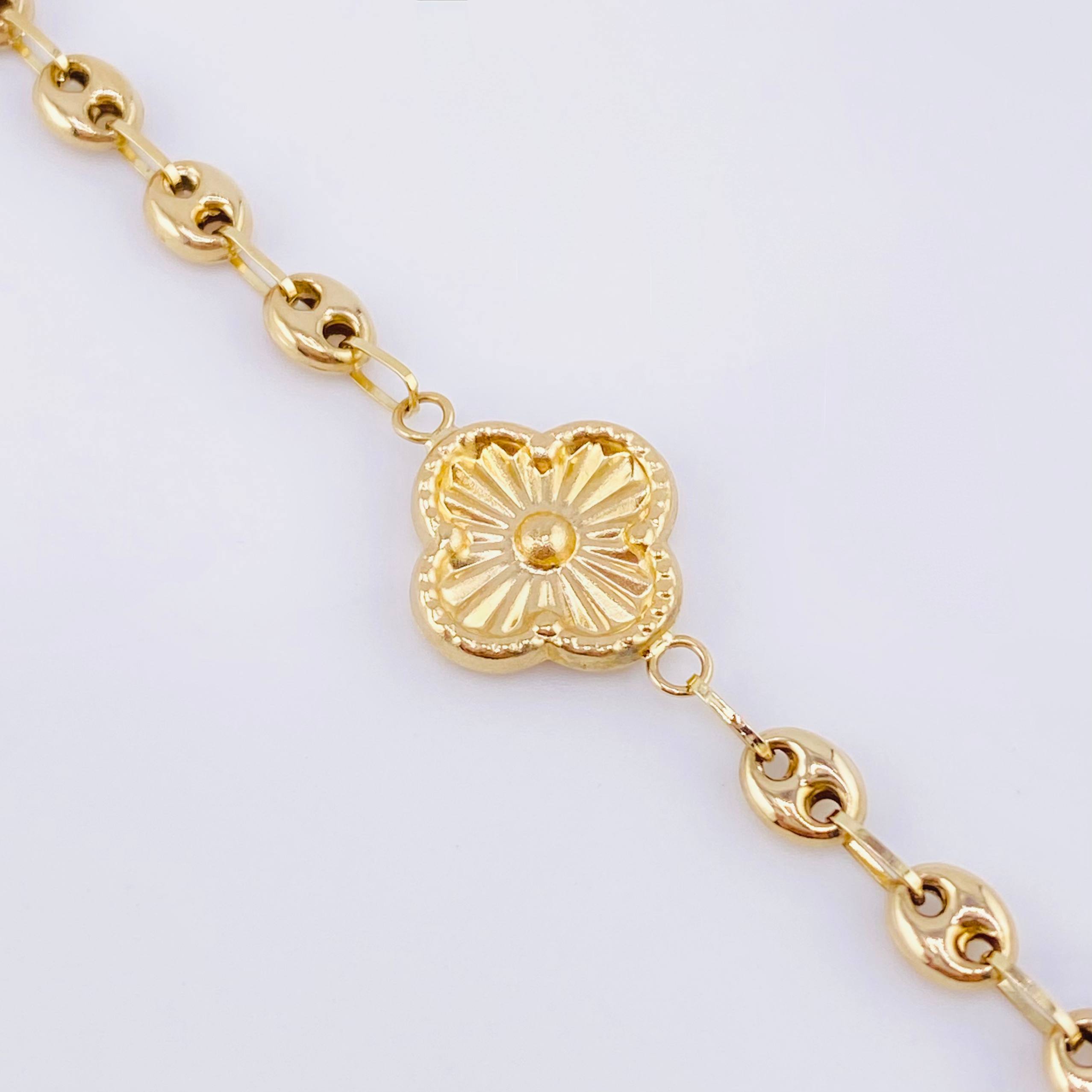 Pulso GC Trebol 4.25gr / 19cm / 4.2mm Oro Amarillo 18K
