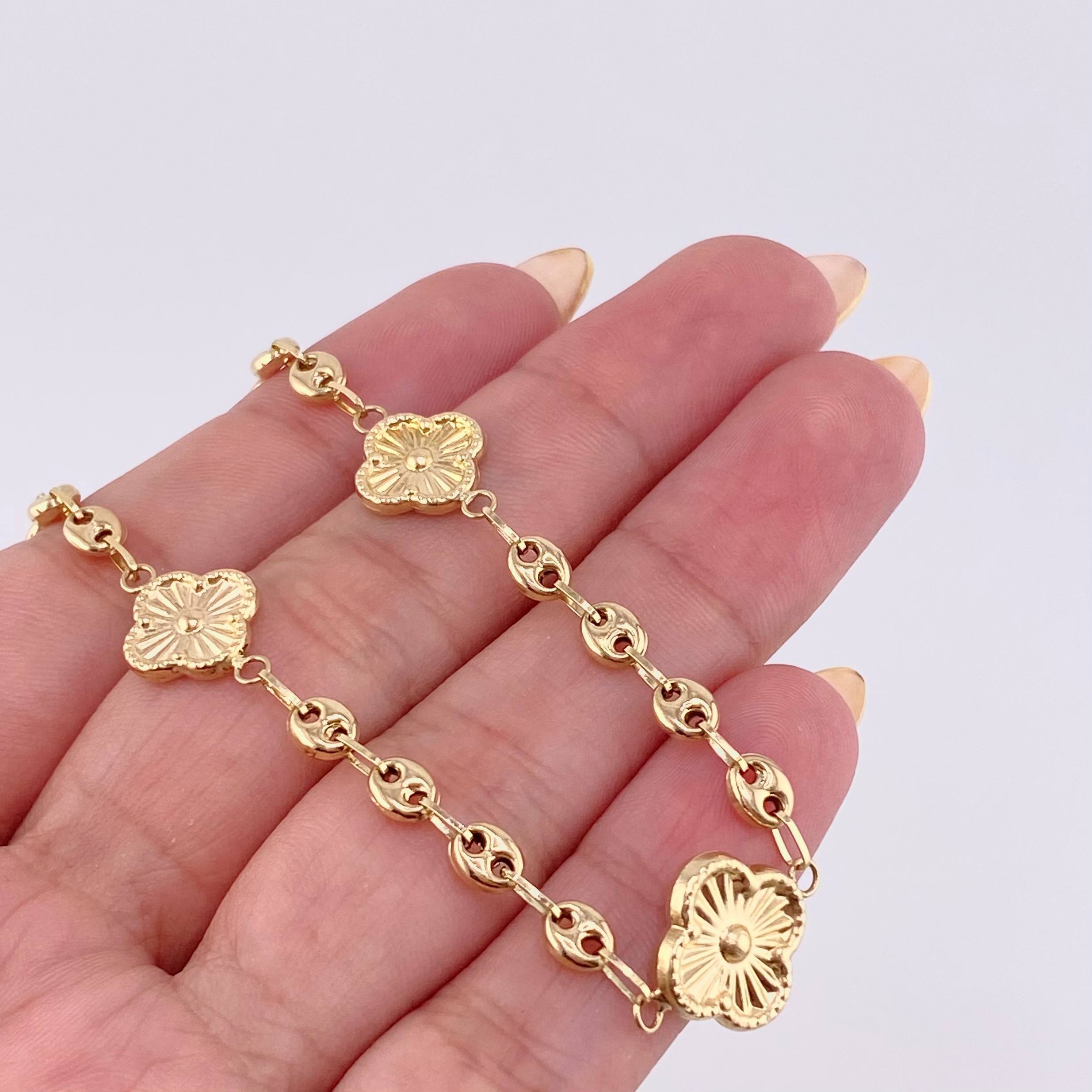 Pulso GC Trebol 4.25gr / 19cm / 4.2mm Oro Amarillo 18K