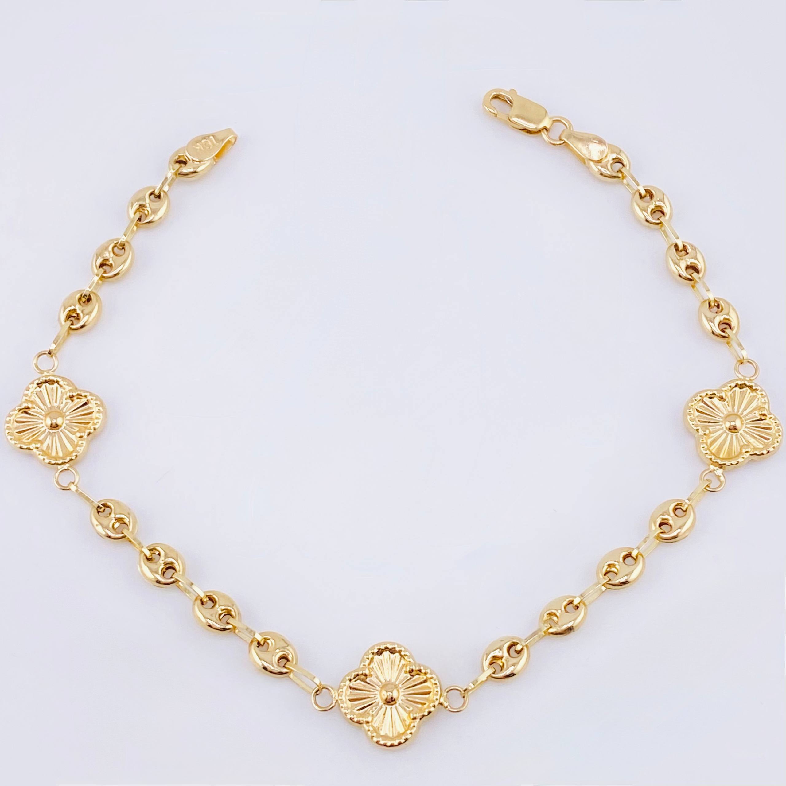 Pulso GC Trebol 4gr / 19cm / 4.1mm Oro Amarillo 18K