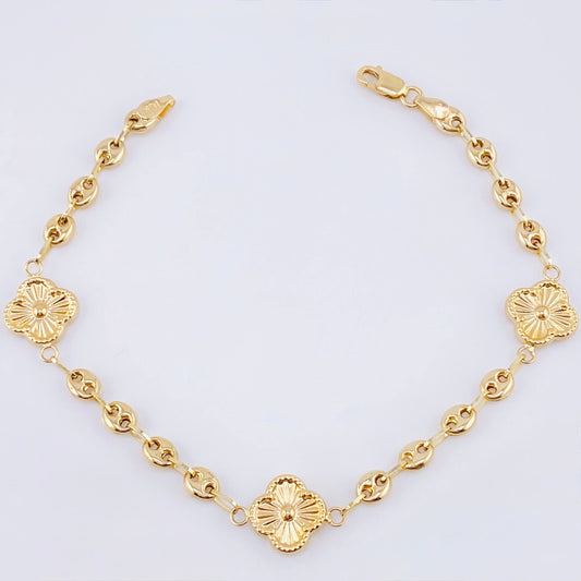 Pulso GC Trebol 4gr / 19cm / 4.1mm Oro Amarillo 18K