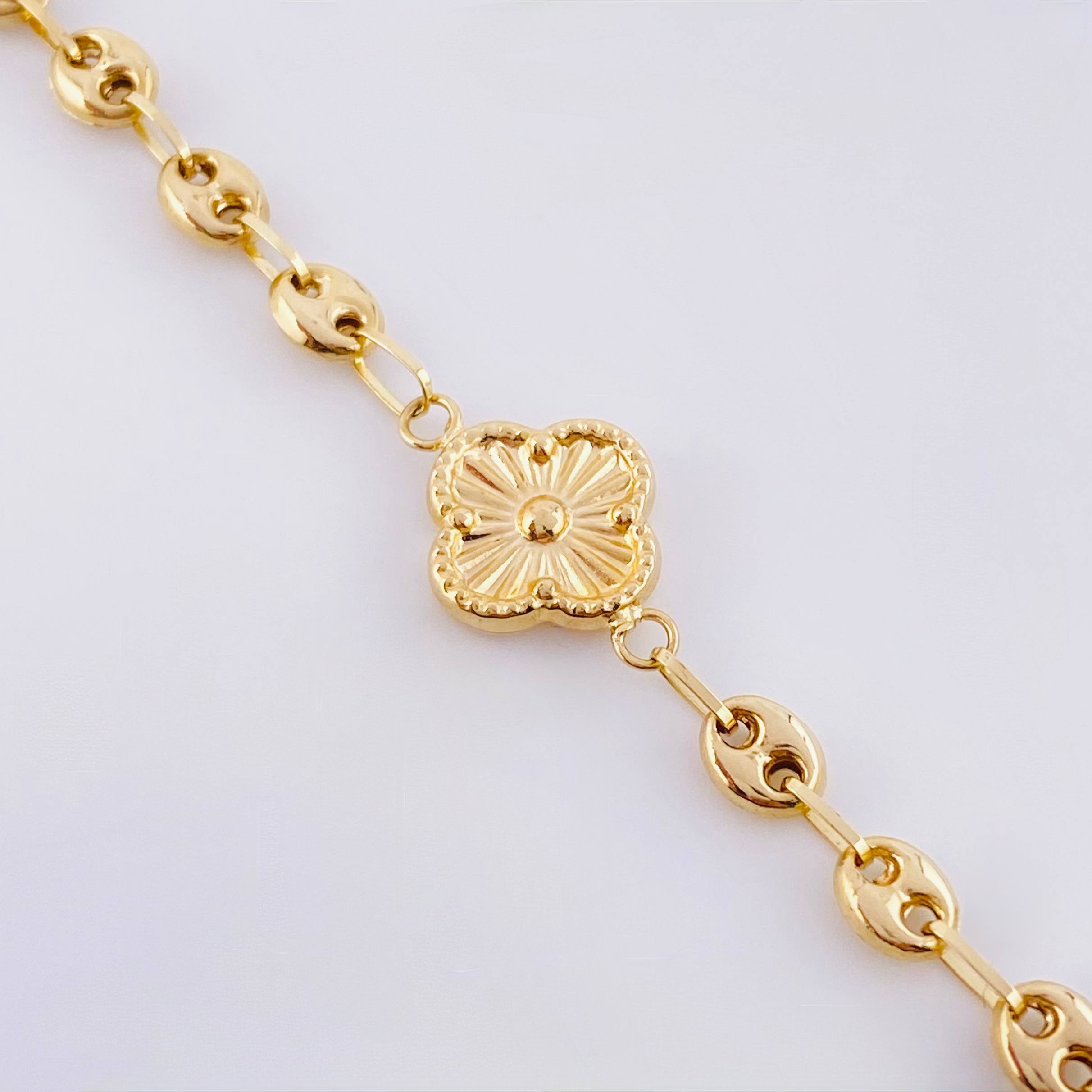 Pulso GC Trebol 4gr / 19cm / 4.1mm Oro Amarillo 18K