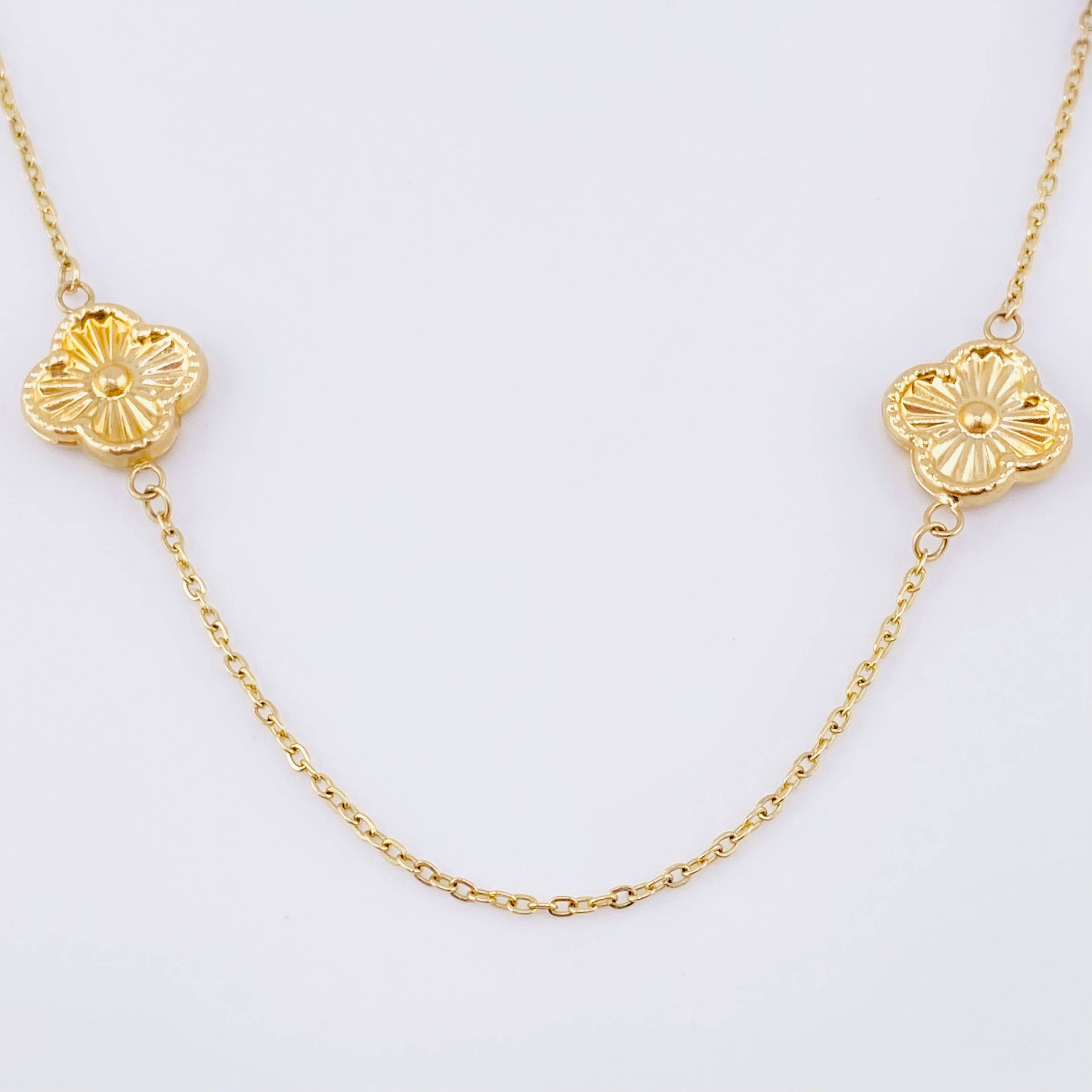 Cadena Aro Seguido Trebol 5.5gr / 50cm / 1.1mm Oro Amarillo 18K