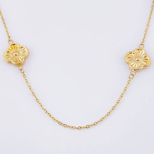 Cadena Aro Seguido Trebol 5.5gr / 50cm / 1.1mm Oro Amarillo 18K