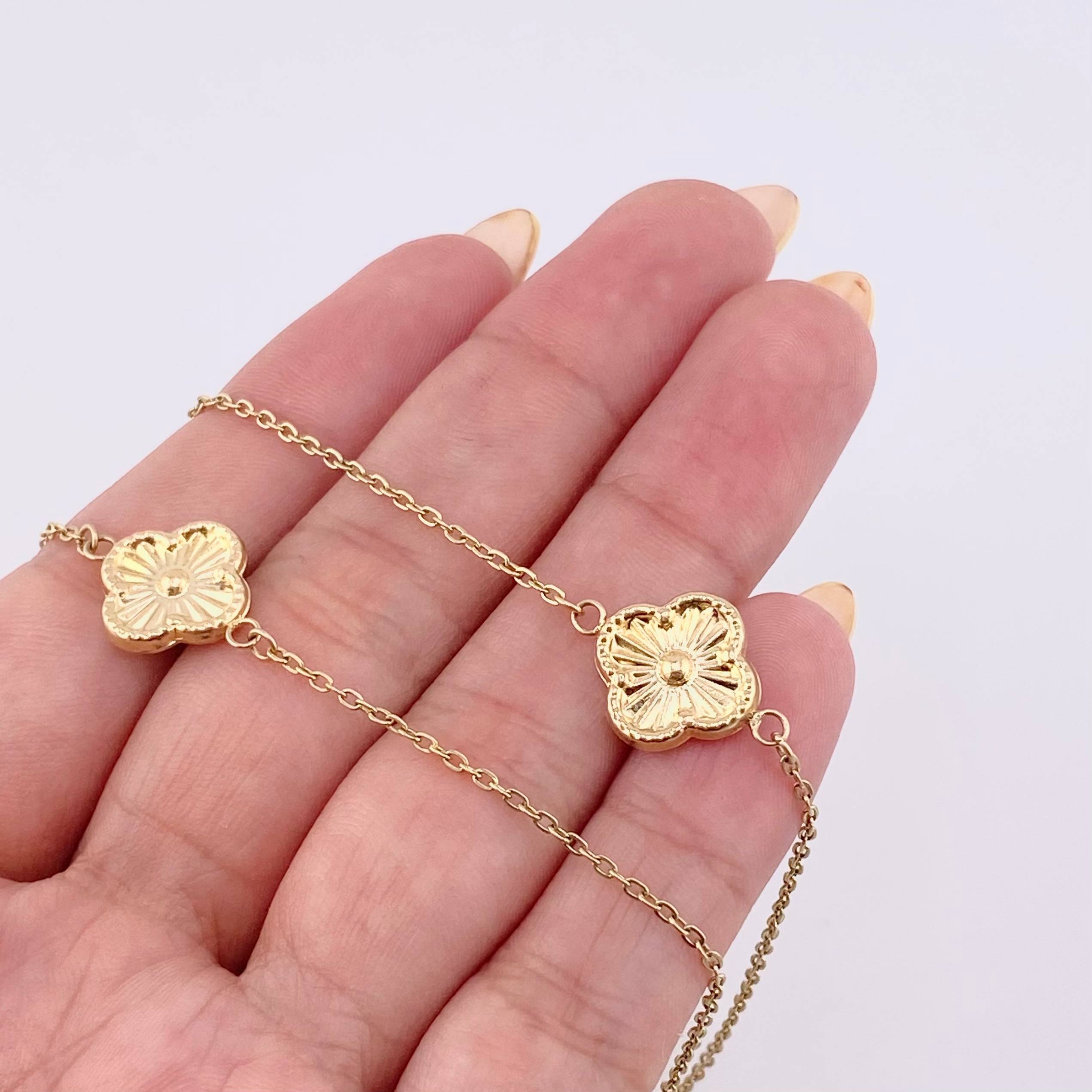 Cadena Aro Seguido Trebol 5.5gr / 50cm / 1.1mm Oro Amarillo 18K