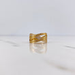 Anillo Lineas Cruzadas 4.4gr / T7 1/4 / Circones Blancos Oro Amarillo 18K $