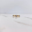 Anillo Solitario Linea Invertida 2.2gr / T6 1/2 / Circones Blancos Dos Oros Amarillo Blanco 18K $