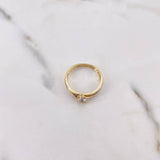 Anillo Solitario Linea Invertida 2.2gr / T6 1/2 / Circones Blancos Dos Oros Amarillo Blanco 18K $
