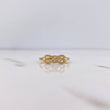 Anillo Infinito Enlazado 2.05gr / T7 3/4 / Circones Blancos Oro Amarillo 18K $