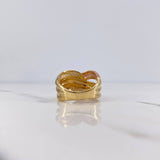 Anillo Rustico Curvas 6.7gr / T7 1/4 / Circones Blancos Tres Oros 18K $