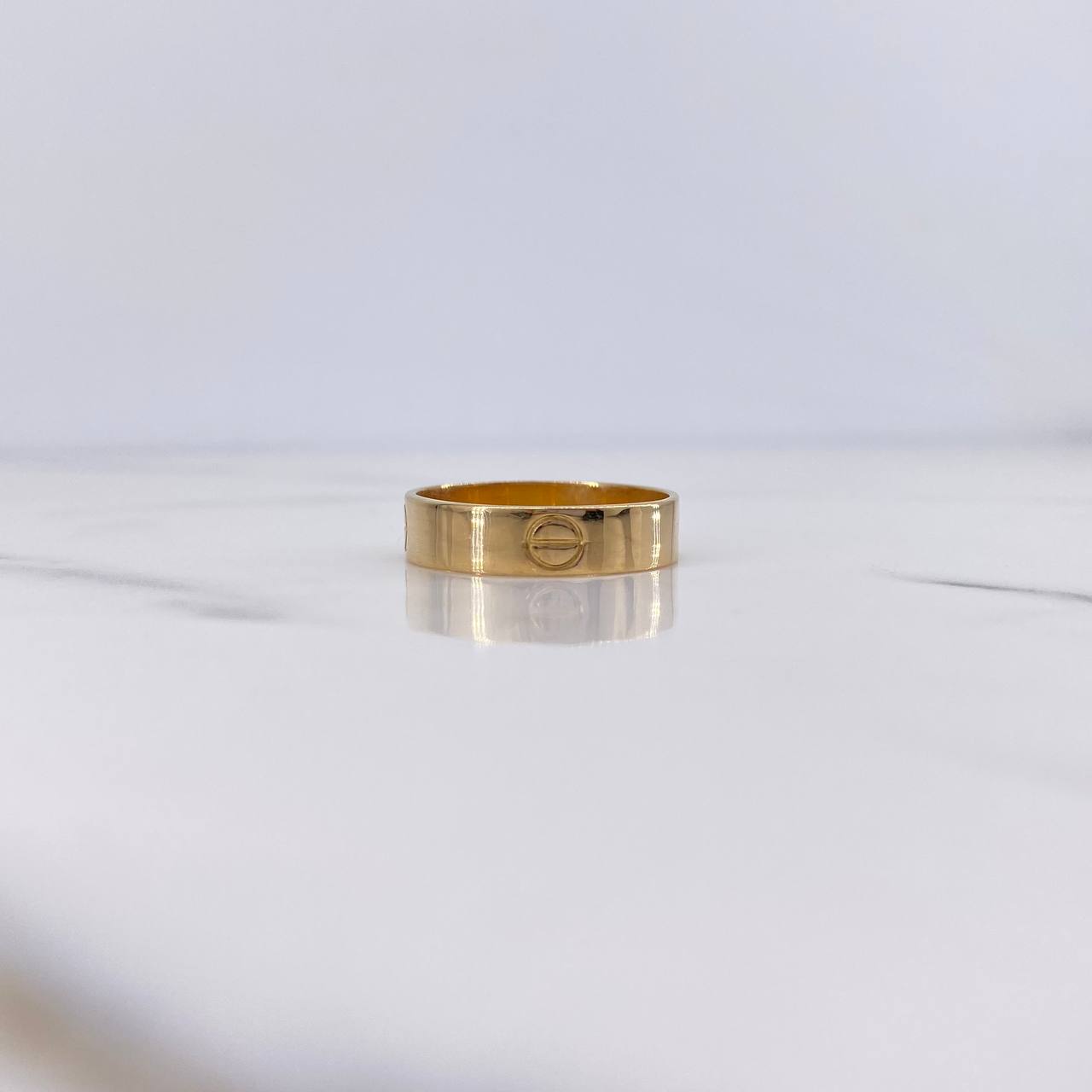 Anillo Argolla Tornillo 3.4gr / T7 3/4 / Liso Oro Amarillo 18K $