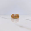 Anillo Rustico 8.05gr / T6 / Circones Naranjas Azules Amarillos Verdes Fucsias Oro Amarillo 18K $