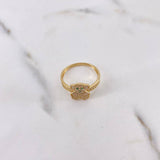 Anillo Oso Ts 2.7gr / T7 1/4 / Circones Verdes Blancos Oro Amarillo 18K $