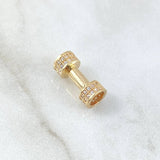 Herraje Mancuerna 2.4gr / 1.5cm / Circones Blancos Oro Amarillo 18K ©