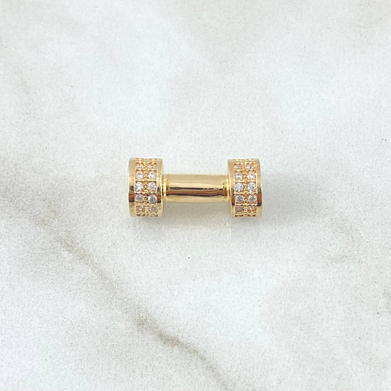 Herraje Mancuerna 2.4gr / 1.5cm / Circones Blancos Oro Amarillo 18K ©