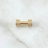 Herraje Mancuerna 2.4gr / 1.5cm / Circones Blancos Oro Amarillo 18K ©