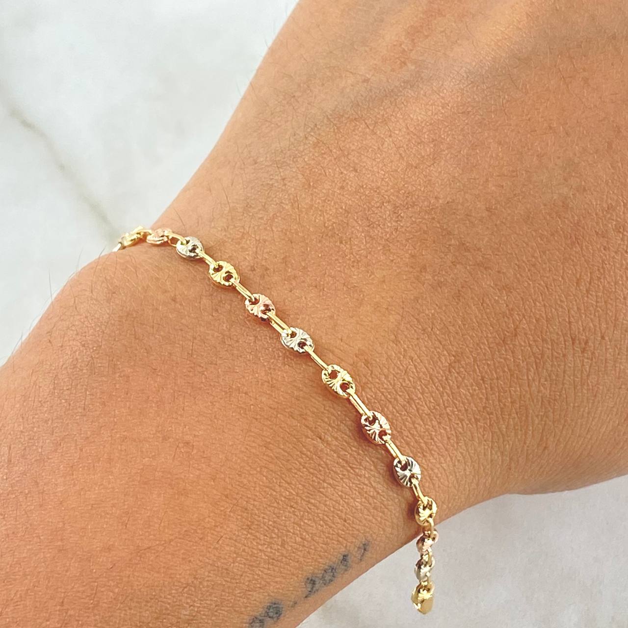 Pulso GC 2.25gr / 20cm-Tres Oros 18K ©