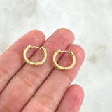 Candongas Triple Segmentado 2.6gr / 1.3cm / Circones Blancos Oro Amarillo 18K ©