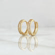 Candongas Triple Segmentado 2.6gr / 1.3cm / Circones Blancos Oro Amarillo 18K ©