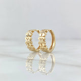 Candongas Triple Oso TS 3.3gr / 1.4cm / Oro Amarillo 18K