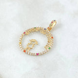 Dije Aro Amor de Mamá 2.15gr / 3.4cm / Silueta Circones Multicolor Oro Amarillo 18K ©