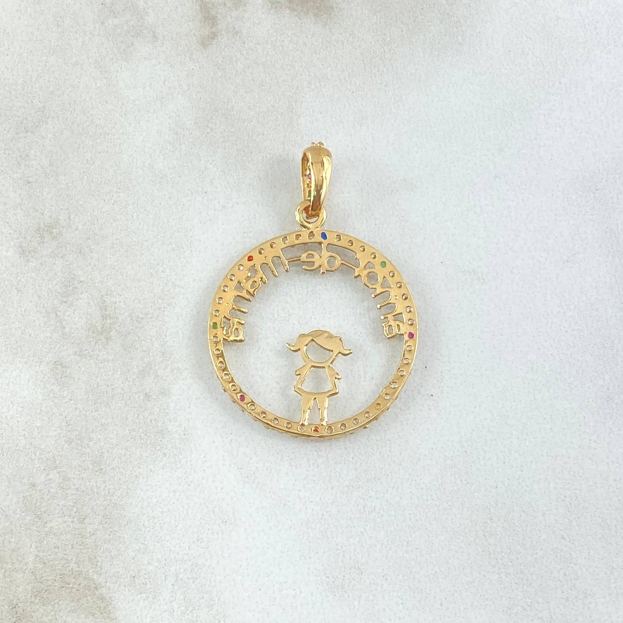 Dije Aro Amor de Mamá 2.15gr / 3.4cm / Silueta Circones Multicolor Oro Amarillo 18K ©