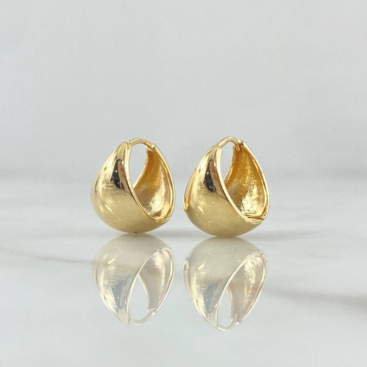 Candongas Dali 4.55gr / 1.2cm / Lisas Oro Amarillo 18K ©