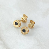 Topos Rusticos 1.65gr / 7.1mm Broche Mariposa Circones Negros Oro Amarillo 18K ©