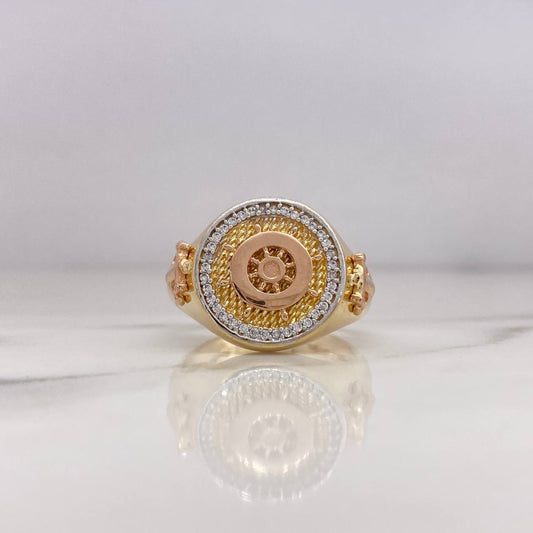Anillo Timon 10gr / T10 / Circones Blancos Tres Oros 18K $