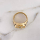 Anillo Timon 12.05gr / T10 3/4 / Circones Negros Dos Oros Amarillo Blanco 18K $