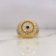 Anillo Timon 12.05gr / T10 3/4 / Circones Negros Dos Oros Amarillo Blanco 18K $