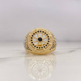 Anillo Timon 12.05gr / T10 3/4 / Circones Negros Dos Oros Amarillo Blanco 18K $