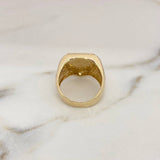 Anillo Escudo Corona 11.15gr / T9 1/2 / Circones Blancos Oro Amarillo 18K $