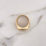 Anillo Cuadrado Cruz 12.5gr / T8 1/2 / Circones Blancos Verdes Oro Amarillo 18K $