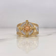 Anillo Brujula Estrella Cardinal 11.25gr / T9 1/4 / Circones Blancos Tres Oros 18K $